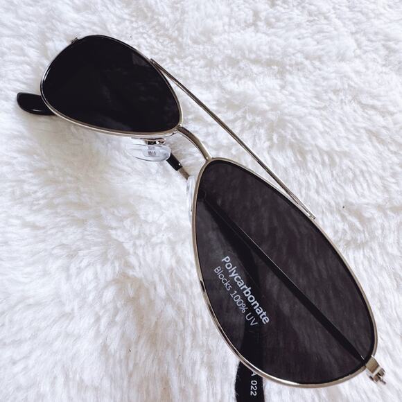 Carl Black w/ Silver Rims Aviator Sunglasses - Picture 2 of 11